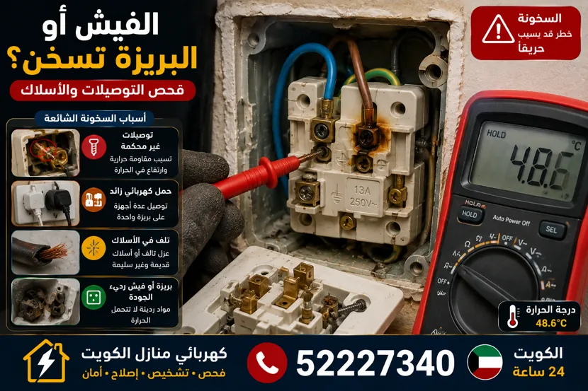 أسباب سخونة الفيش والبرايز الكهربائية في المنزل
